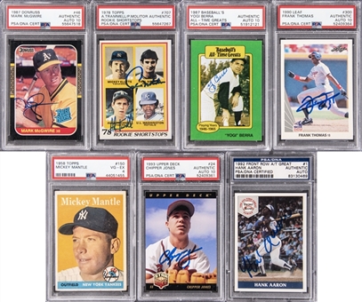 1958-2018 Topps & Assorted Brands Baseball Hall of Fame & Stars PSA & BGS Graded Card Collection (26) Featuring Mickey Mantle, Hank Aaron, Yogi Berra & More!
